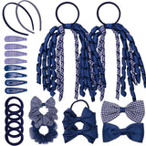 23PCS Gingham Check School Girl Hair Accessories Set - Hair Accessory Set