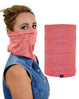 Woman wearing pink Active Performance Neck Gaiter.