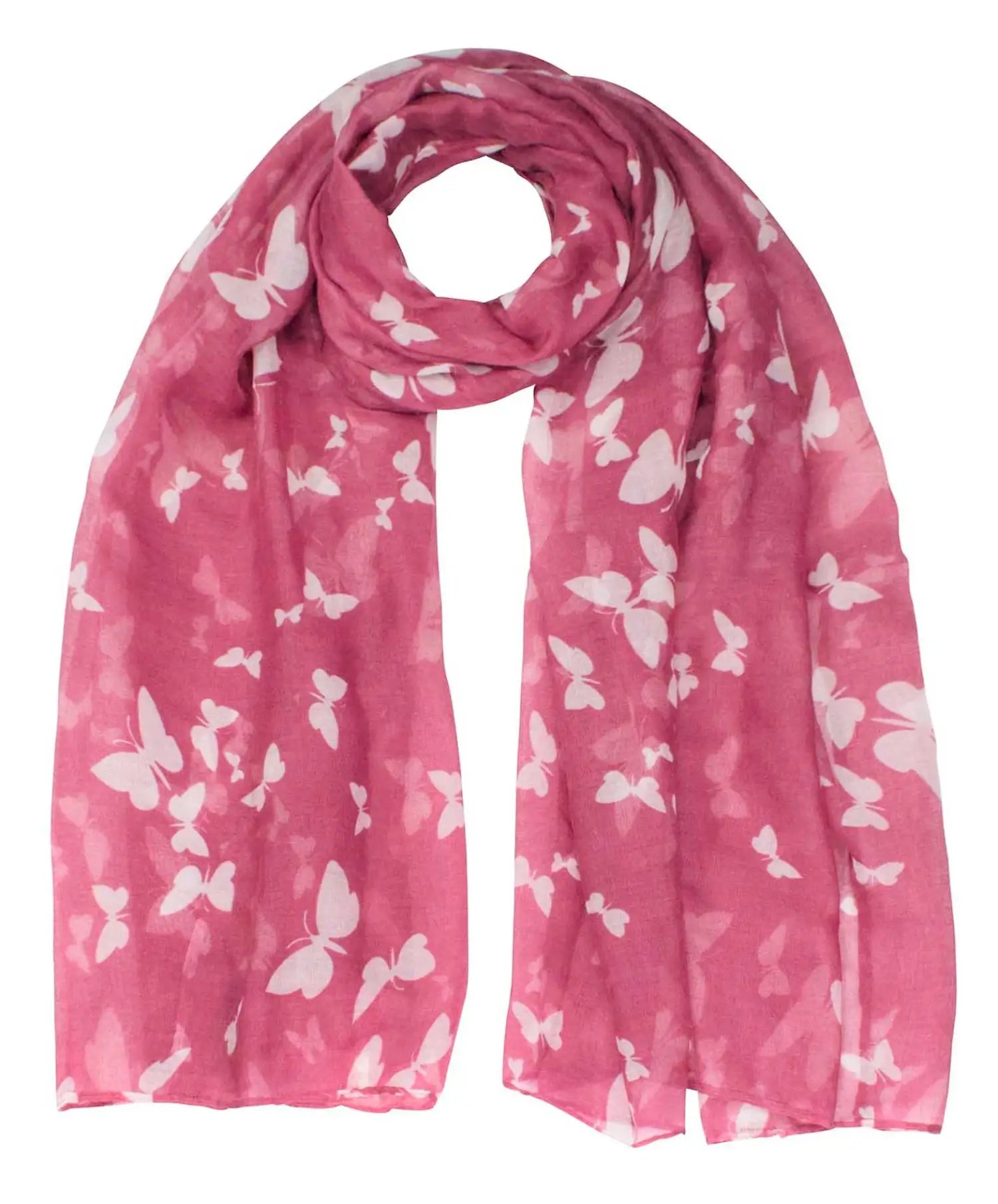Pink Butterfly Print Oversized Shawl Wrap for Women