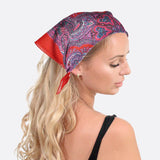 Classic Paisley Bandana - Woman wearing bandana headscarf