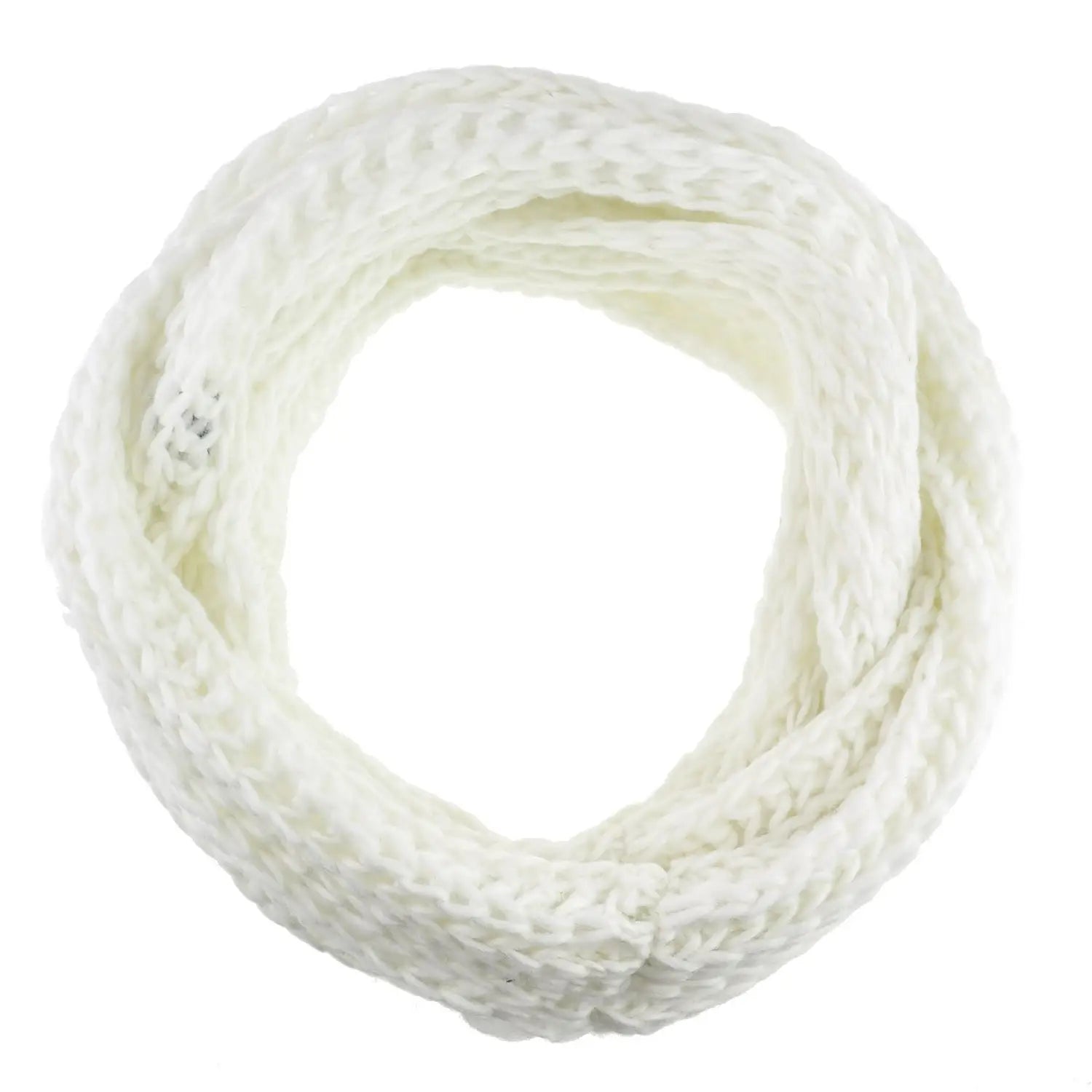 White chunky knit snood with braid - Cosy Chunky Knit Snood: Warm Autumn & Winter Cowl