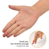 Extra strong mini rubber bands on hand for versatile hair styling options.