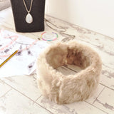 Faux fur collar on table - Faux Fur Stretchy Ear Warmer Headband.