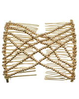 Gold hair clip with bow from Glossy Beaded Design Hair Accessory Magic Comb.