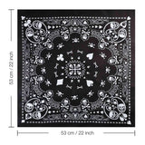 Close up of Gothic 4PCS Skull Paisley Biker Bandana Set with skulls and flowers