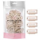 Hair Extension Snap Clips Set with Pink Ribbon Hair Clips.