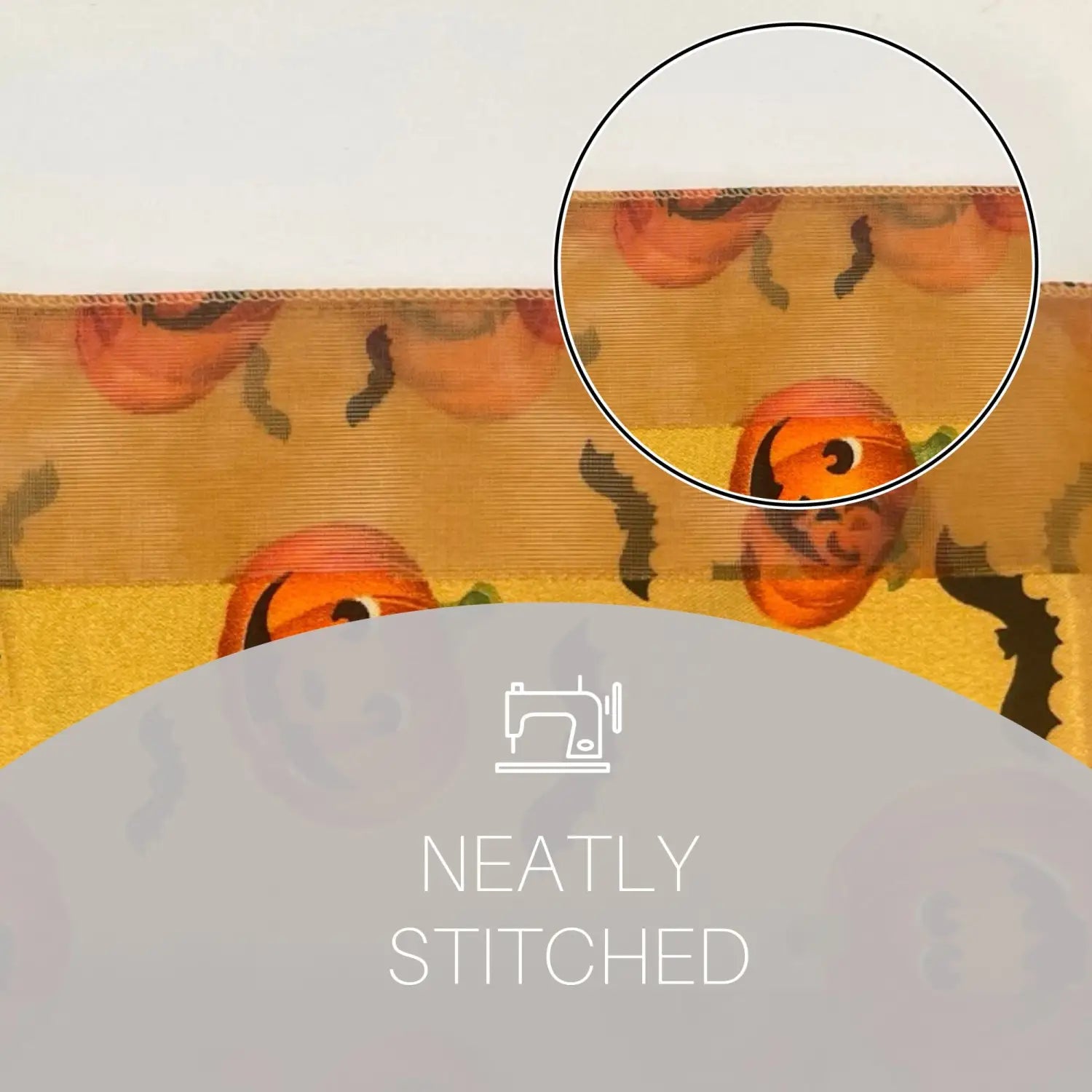 Halloween Pumpkin Silky Satin Striped Scarf with circle painting.