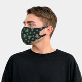 Irish Shamrock Clover Print Copper-Infused Face Mask