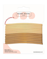 Jumbo metal bobby pins and wooden hair clips in product packaging