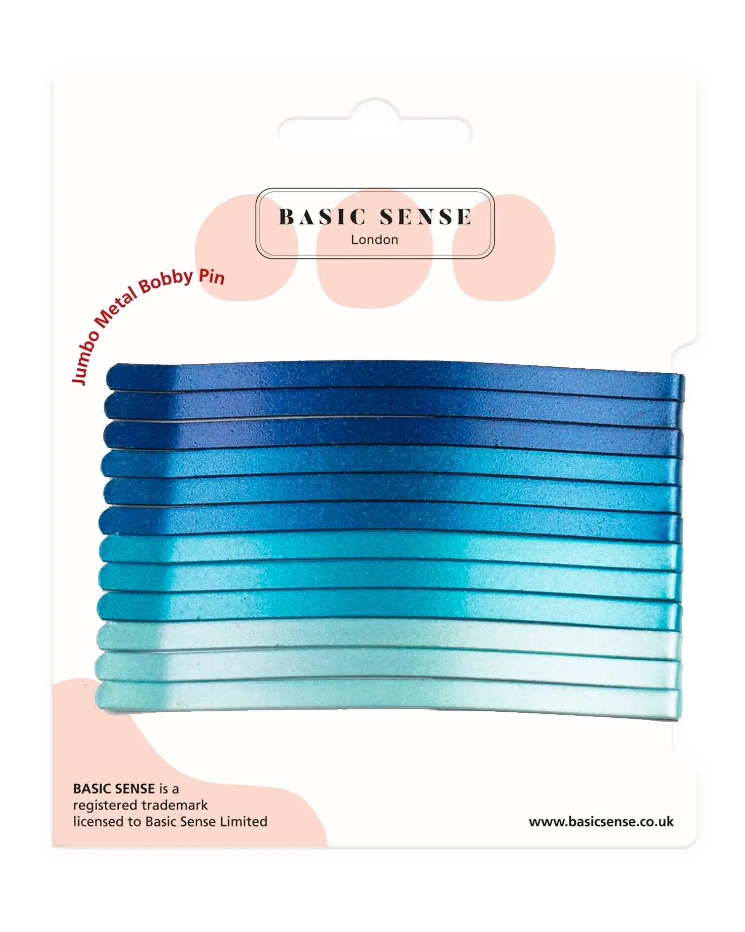 Jumbo metal bobby pins set of 12 hair clips in blue and green metallic colors