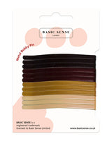 Basic hair ties in burgundy displayed alongside Jumbo Metal Bobby Pins - Large Clips