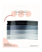 Jumbo metal and black silver hair ties for 12 hair accessory clips