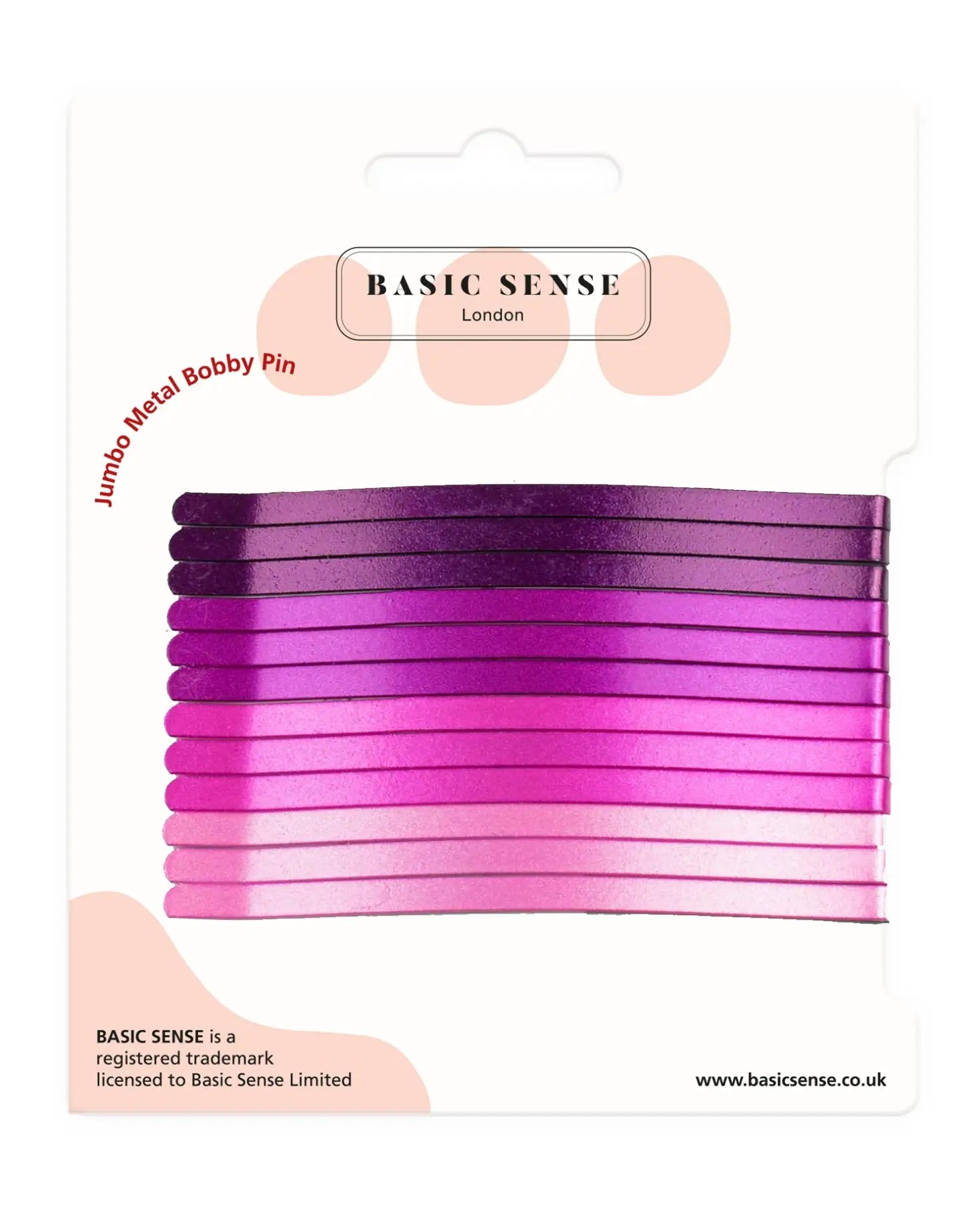 Purple hair ties in jumbo metal Bobby Pins set