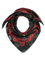 Large Square Poppy Scarf with Red Flowers for Remembrance Day