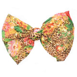 Leopard print bow headband on Floral Print Hair Bow Clip Accessory