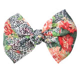 Floral print hair bow accessory