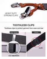 Men’s 35mm Y-Shape Wide Leather Braces with Buckle and Stylish Patterns