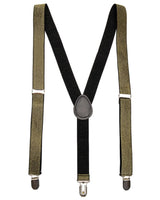 Men’s Heavy Duty Clip Braces in Black and Gold, 2.5cm