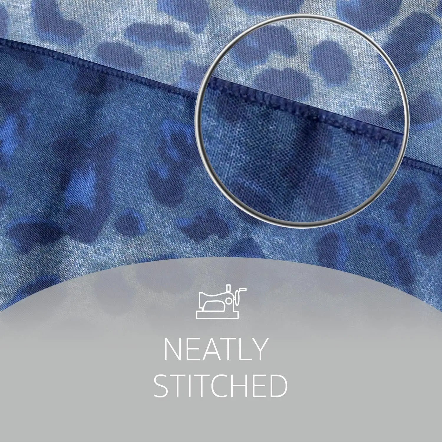 Blue camo fabric with circular ring on Ombre Leopard Print Oversized Scarf