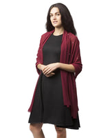 Woman wearing Pearl-Embellished Chiffon Shawl.