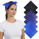 Set of 6 Plain Cotton Bandanas in Solid Colours