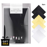 6 pack black and white face mask paper displayed on Plain Cotton Bandana Set - 6PCS