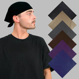 Man in black hat and shirt wearing Plain Cotton Bandana Set - 6PCS