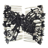 Black and silver hair combs with crystals from Rhinestone Beads Twin Magic Hair Combs