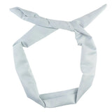 Satin Wired Bunny Ears Headband in Light Blue