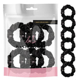 Skinny Satin Scrunchies Hair Tie for Thin Hair Ponytail Holders A Set of 6PCS - Black - Hair Scrunchies