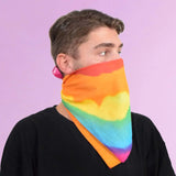 Swirl Multicoloured Rainbow Print Cotton Neck Gaiter