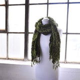 Two tone textured bubble look scarf on mannequin