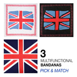 Union Jack flag bandanas variety pack of 5