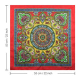 Vintage Paisley Cotton Bandana Set - 5PCS featuring a red bandana with colorful paisley pattern.