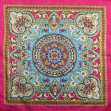 Vintage Paisley Cotton Bandana Set - 5PCS Versatile Headwear - Fuchsia - Bandanas