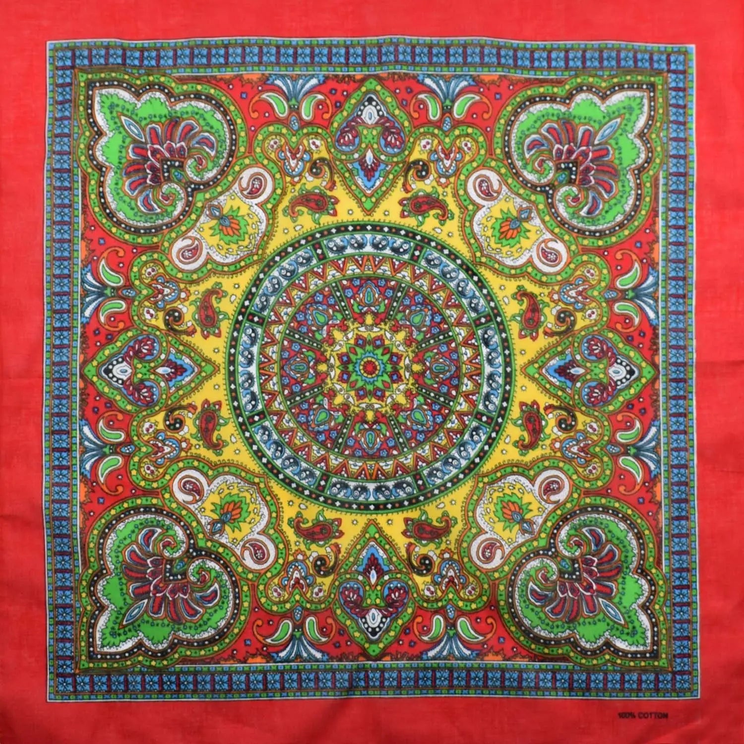 Vintage Paisley Cotton Bandana Set - 5PCS Versatile Headwear - Red - Bandanas
