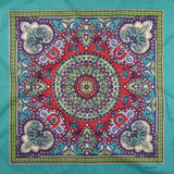 Vintage Paisley Cotton Bandana Set - 5PCS Versatile Headwear - Teal Blue - Bandanas