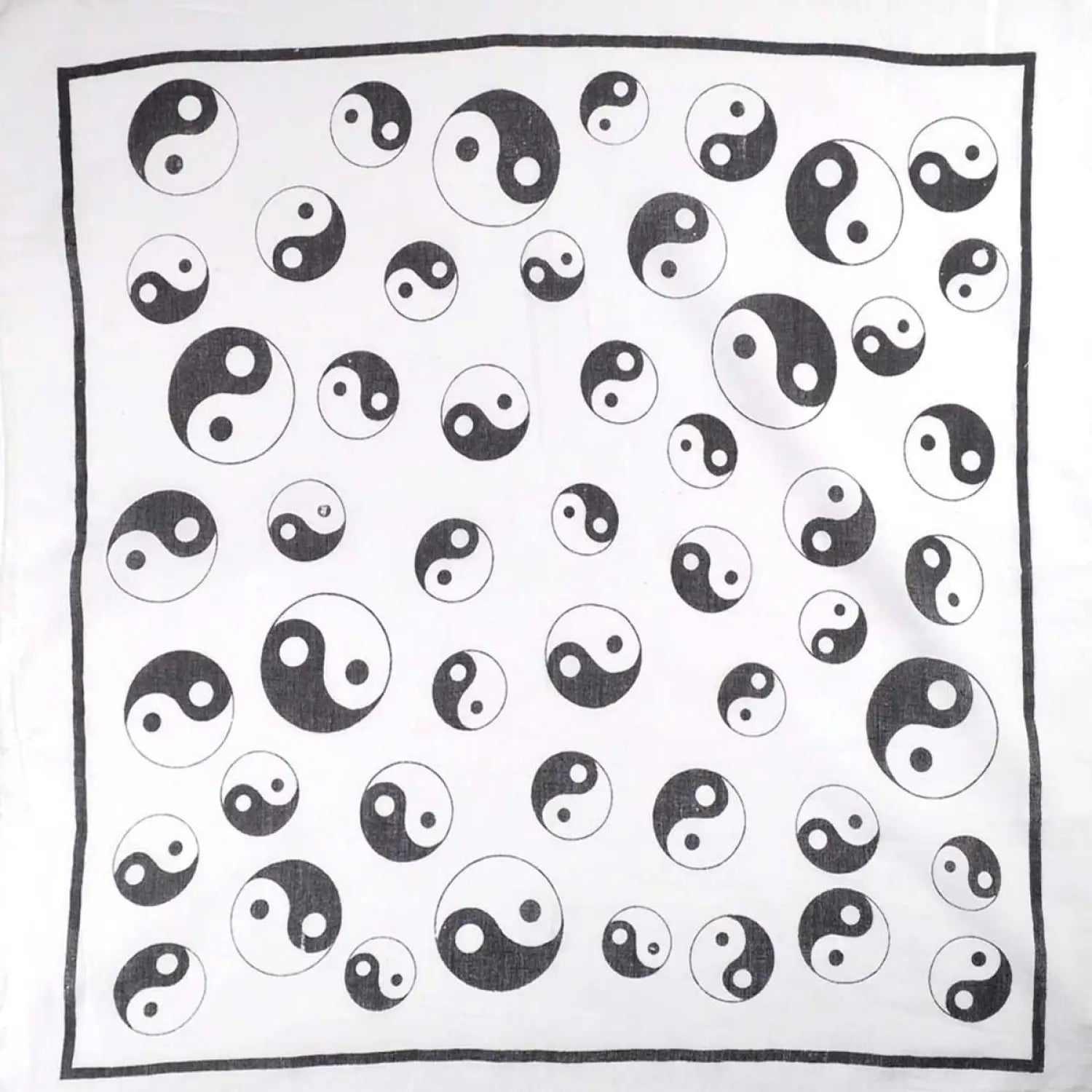 Ying Yang Print Square Bandana with Circles Design in 100% Cotton