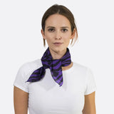 Zebra Print Multifunctional Square Bandana worn by woman