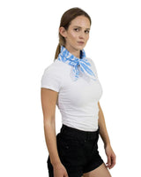 Woman wearing Zebra Print Mulifunctional Square Bandana in 100% Cotton