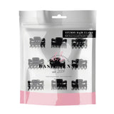 Black cat hair claw clips set, 9pcs - 2.7cm displayed in a bag