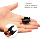 Essential Hair Claw Clips Set, 9pcs - 2.7cm: Hand holding small black hair claw toy
