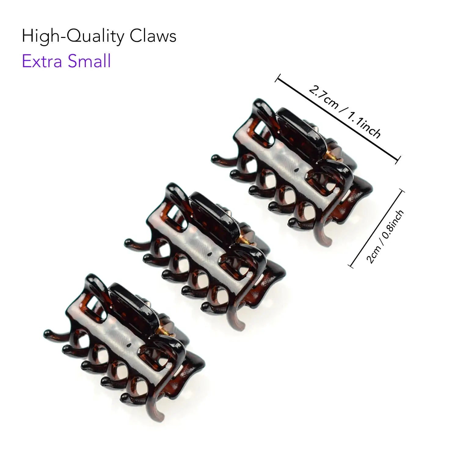 Essential Hair Claw Clips Set, 2pcs / lot black brown plastic hair clips for women hair extensions.