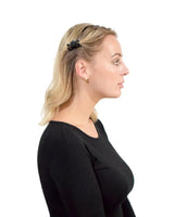 Essential Hair Claw Clips Set with woman wearing black top and blonde hair