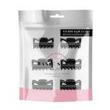Black cat hair claw clips packaged in clear bag - Essential Hair Claw Clips Set, 6pcs - 4cm