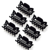 Six black plastic hair clips arranged in circle - Essential Hair Claw Clips Set, 6pcs