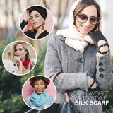 Woman wearing 100% Mulberry Silk Multiuse Scarf with four styles