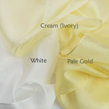 Luxurious 100% Mulberry Silk Multiuse Scarf showcasing cream ivory and white fabric