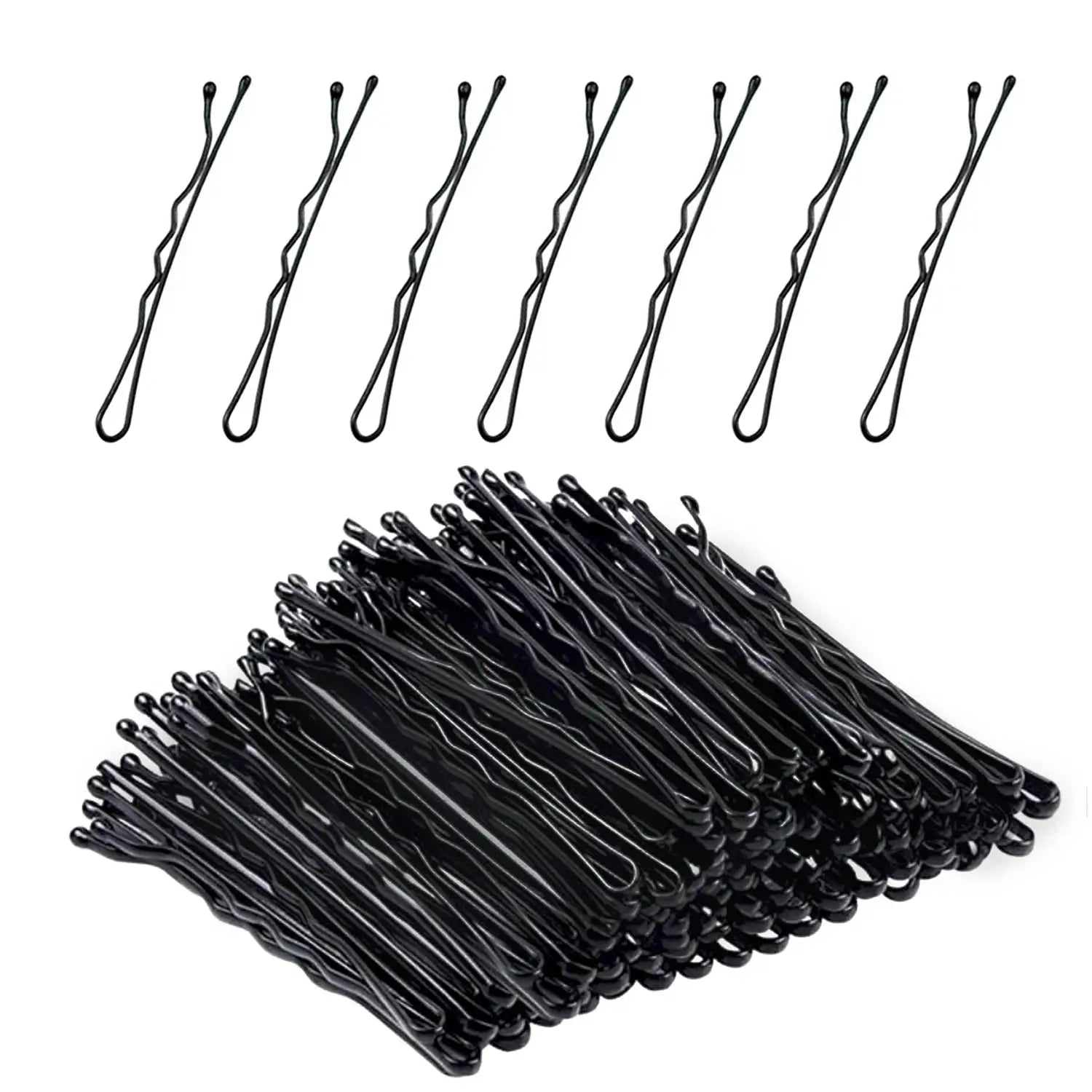 Black plastic cable ties for 120pc Wavy Kirby Metal Bobby Hair Pins Clips