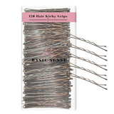 12 pairs of wavy kirby metal hair clips in clear packaging